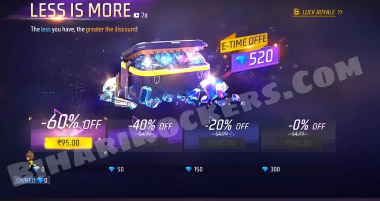 Free Fire Less is More Diamond Top-up Event Today