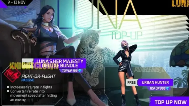 Free Fire Luna Top Up Event 2022