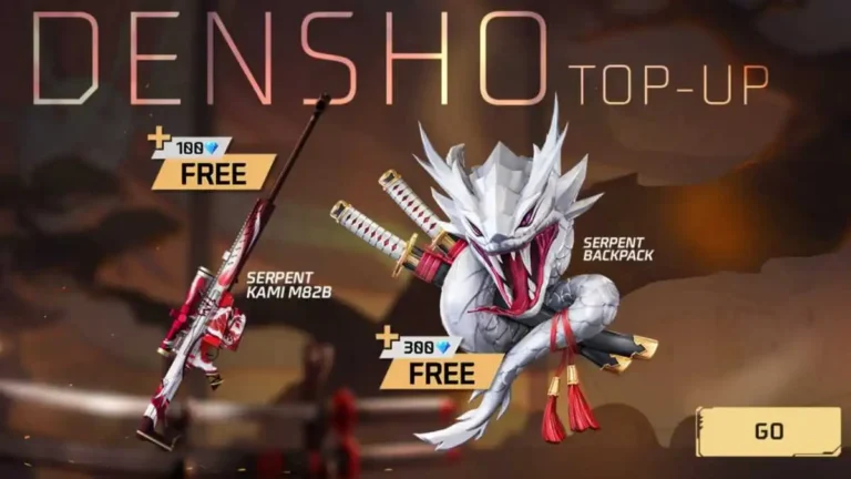 Free Fire Max Densho Top-up Event Claim Backpack and M82B Skin Today