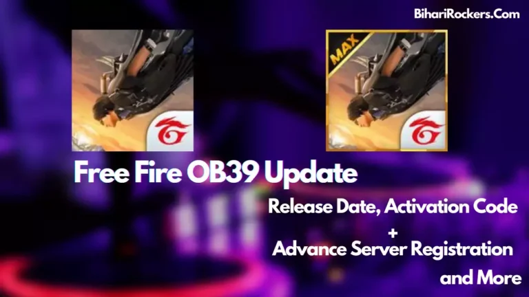 Free Fire OB39 Update Release Date, Advance Server Registration, Activation Code