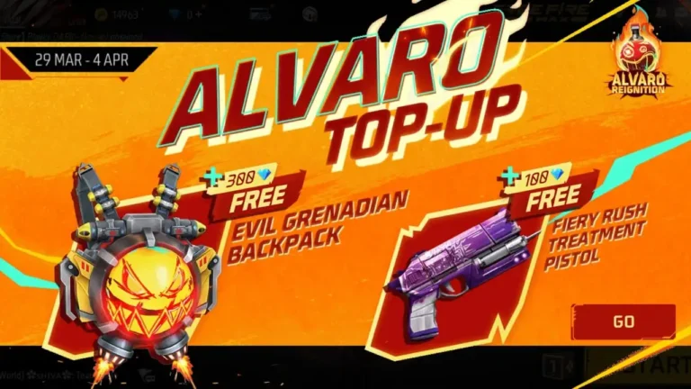 Free Fire Max Alvaro Top-up Event Today